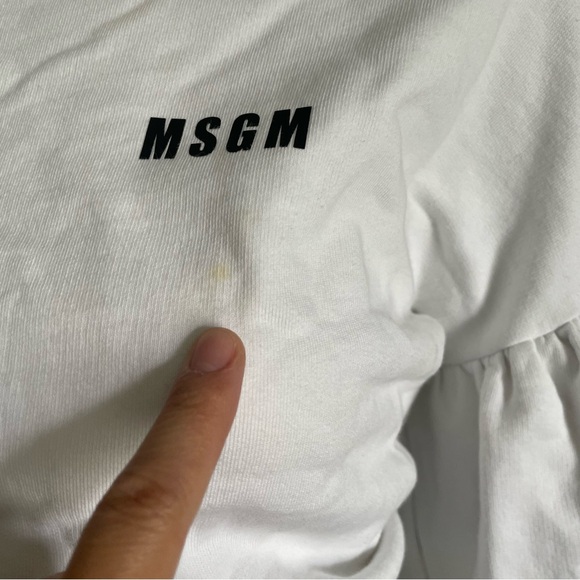 MSGM Puff Sleeve Crop Sweater Top Cotton - Picture 7 of 16